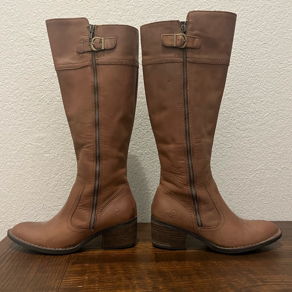 BORN brown tall leather boot - Picture 5 of 6